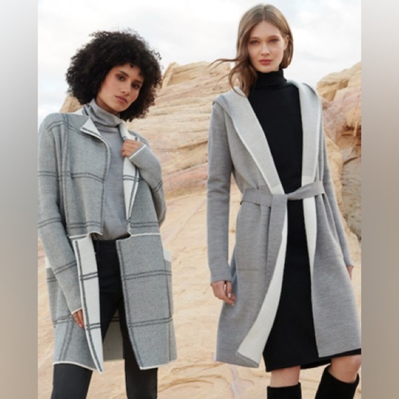 🆕 Soia & Kyo Benela Coatigan Open Front Mid-Thigh Length Cardigan With Lapels - Picture 2 of 9